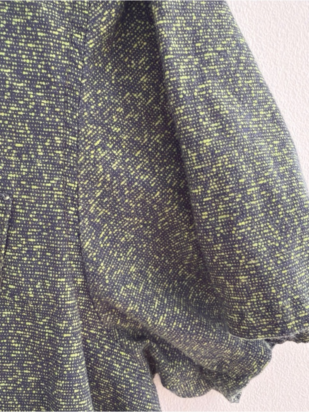 WRK Shirt Mens Large Green Blue Button Down The Reworked Short Sleeve Casual NYC - Picture 4 of 6